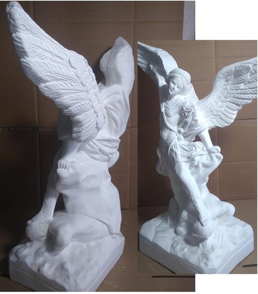 São Miguel Imagem Santo Anjo Arcanjo Miguel em Gesso Cru