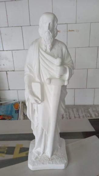São Paulo Imagem Santo São Paulo Escultura Gesso Cru 60cm