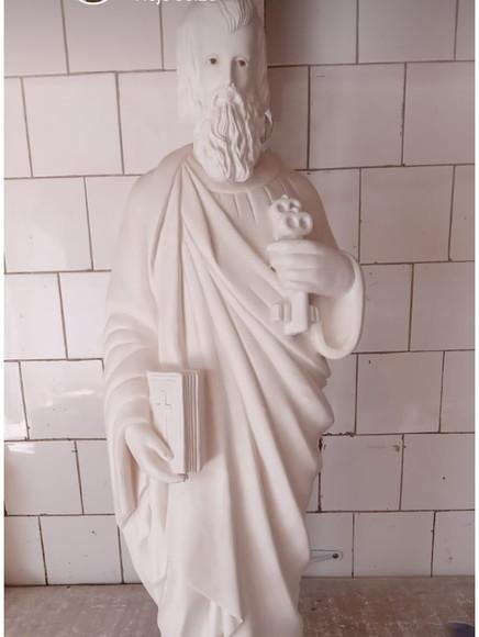 São Pedro Imagem Santo São Pedro com Olho de Vidro 80cm