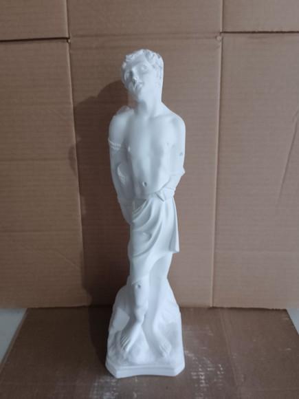 São Sebastião Imagem Santo São Sebastião em Gesso Cru 40cm
