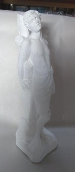 São Sebastião Imagem Santo São Sebastião em Gesso Cru 40cm
