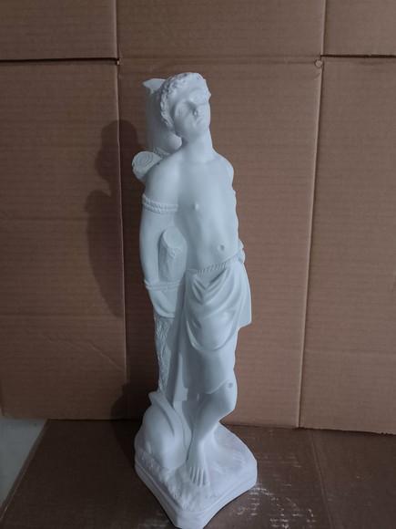 São Sebastião Imagem Santo São Sebastião em Gesso Cru 40cm