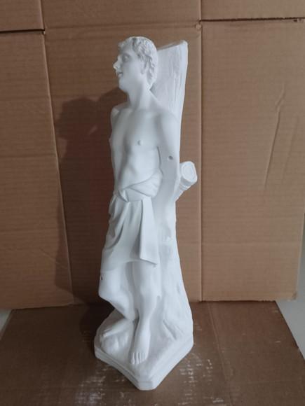 São Sebastião Imagem Santo São Sebastião em Gesso Cru 40cm