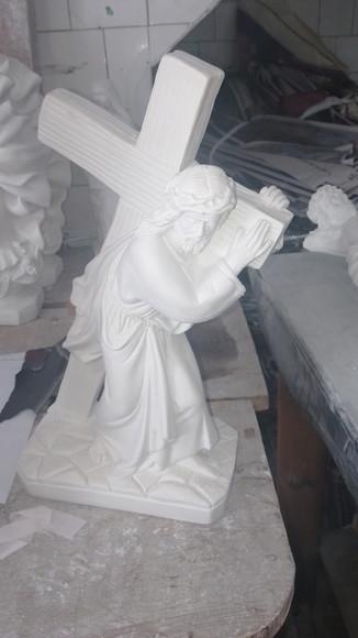 Senhor dos Passos Imagem Sr. dos Passos Escultura Gesso Cru