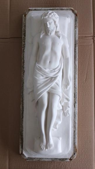 Senhor Morto Imagem Sr. Morto Escultura em Gesso Cru Grande