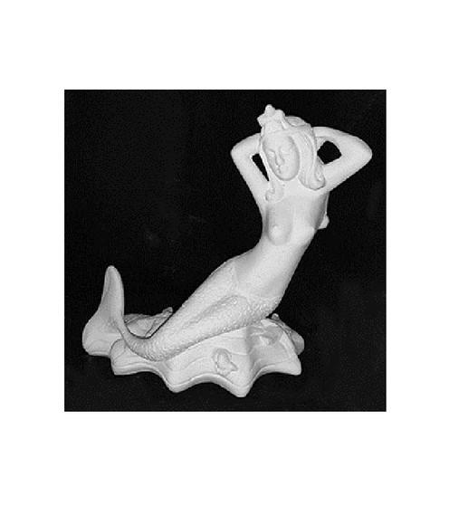 Sereia Imagem Sereia 2 Modelos Escultura em Gesso Cru