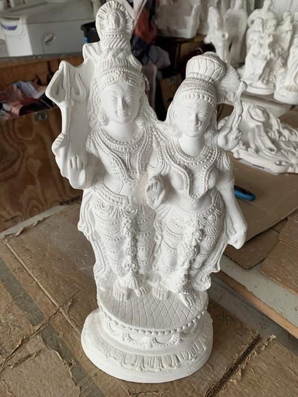 Shiva e Durga Imagem em Gesso Cru para Pintar