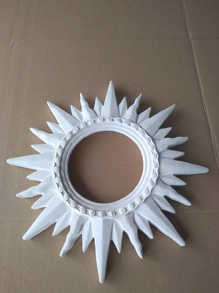 Sol Escultura do Sol Grande de Parede em Gesso Cru
