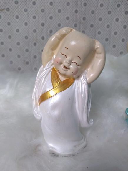 Trio de Budas Felizes Imagem Monges Kit com 3