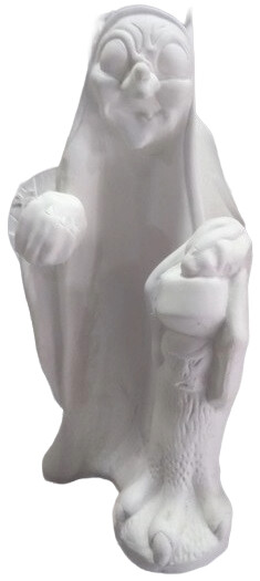 Bruxa Grande Imagem da Bruxa com Maça em Gesso Cru