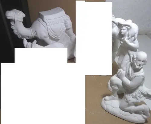 3 Peças Presepio 20cm 1 Burro 2 Pastores