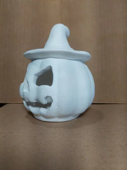 Abóbora de Halloween Decoração Abóbora em Gesso Cru
