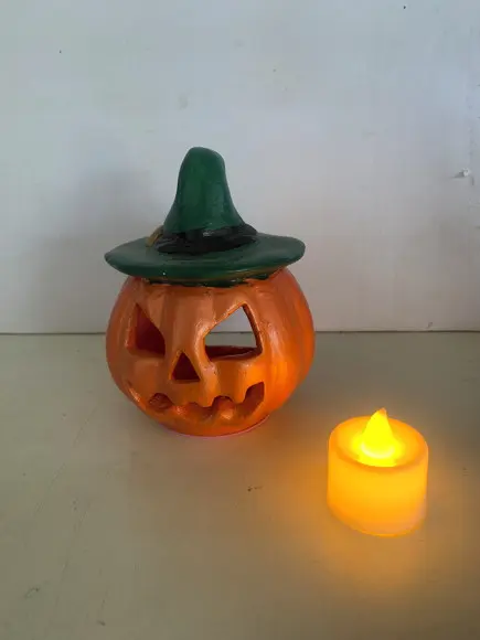 Abóbora de Halloween Decoração de Festa Halloween c/ Luz Led