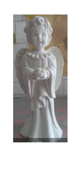 Anjo Barroco Imagem Anjo Mineiro com Flores na Mão