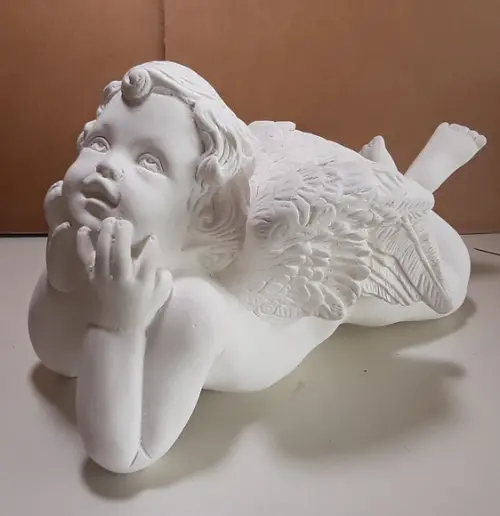 Anjo Bebezão Imagem Anjo Bebe Criança em Gesso Cru