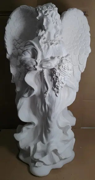 Anjo da Paz Imagem do Anjo Grande Escultura em Gesso Cru 48c