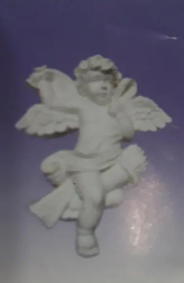 Anjo Trigo Imagem Anjo em Gesso Cru P/parede