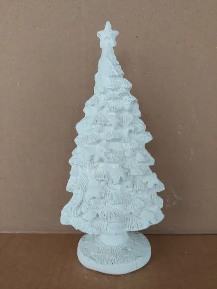 Arvore de Natal Imagem Tradicional em Gesso Cru C/18cm