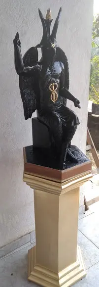 Baphomet Bafomé Imagem Exu Belzebu + Coluna 80cm