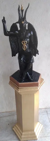 Baphomet Bafomé Imagem Exu Belzebu + Coluna 80cm
