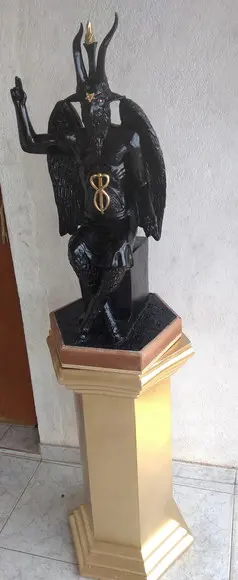 Baphomet Bafomé Imagem Exu Belzebu + Coluna 80cm