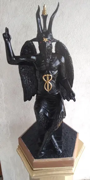 Baphomet Bafomé Imagem Exu Belzebu + Coluna 80cm