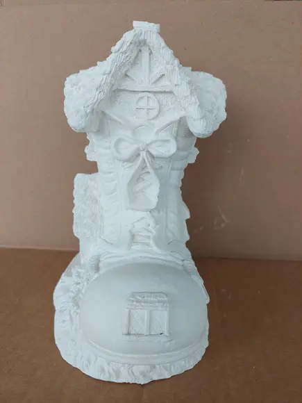 Bota de Natal Escultura em Gesso Cru Bota Decorada de Natal