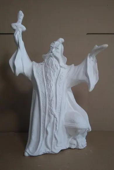 Bruxo Imagem Bruxo da Espada em Gesso Cru