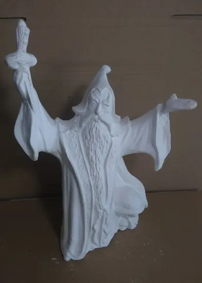 Bruxo Imagem Bruxo da Espada em Gesso Cru