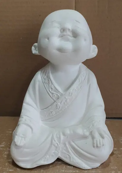 Buda Imagem Buda Monge Escultura em Gesso Cru Modelo Novo