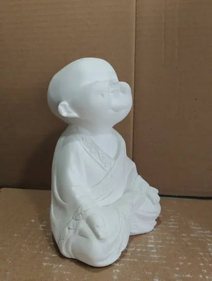 Buda Imagem Buda Monge Escultura em Gesso Cru Modelo Novo