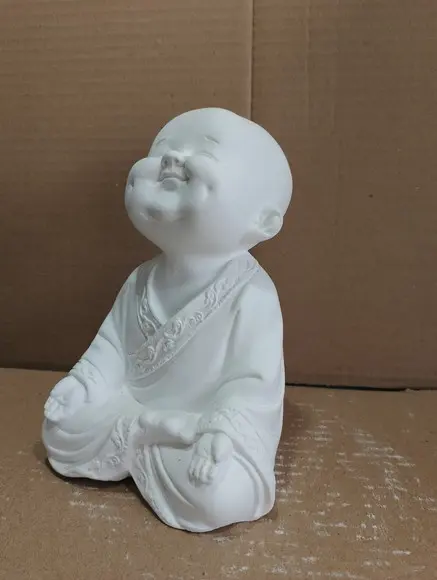 Buda Imagem Buda Monge Escultura em Gesso Cru Modelo Novo