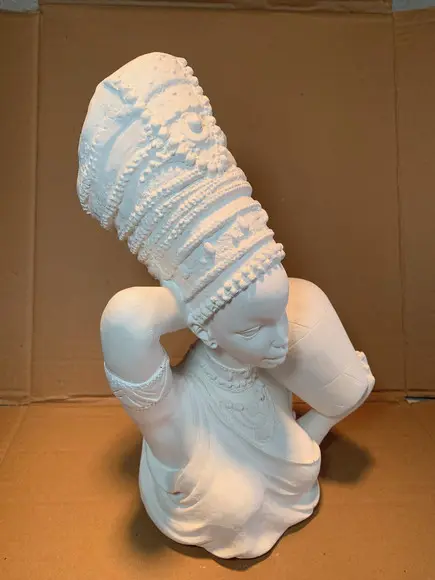 Busto Mulher Africana Imagem Baiana Negra do Pote Jarro Afro