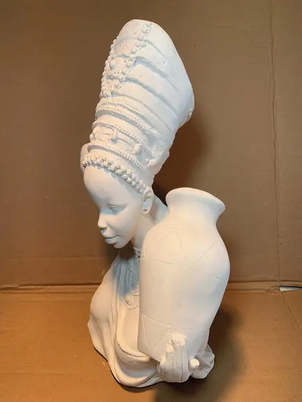 Busto Mulher Africana Imagem Baiana Negra do Pote Jarro Afro