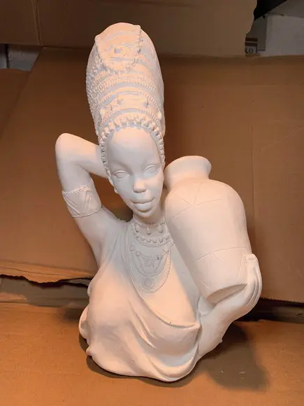 Busto Mulher Africana Imagem Baiana Negra do Pote Jarro Afro