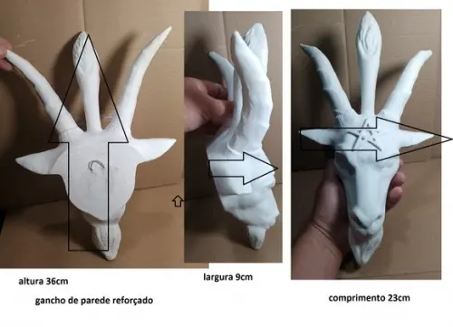 Cabeça Baphomet Bafomé Imagem Exu Belzebu Placa para Parede