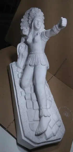 Cabocla Flecheira Imagem Cabocla Iracema em Gesso Cru