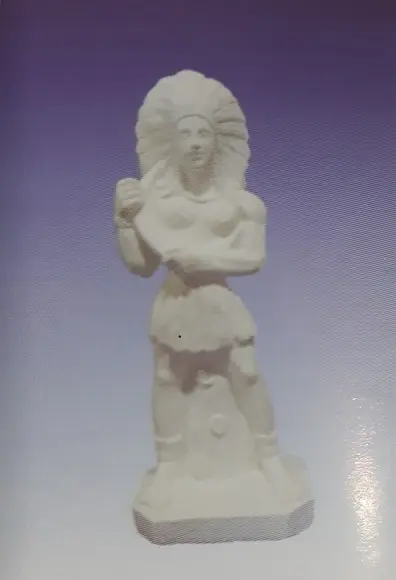 Caboclo da Lua Imagem Índio Caboclo Cacique Lua em Gesso Cru