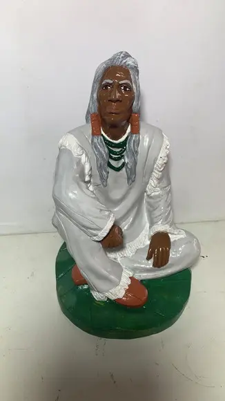 Caboclo Pajé Imagem Xamã Cacique Sentado Índio