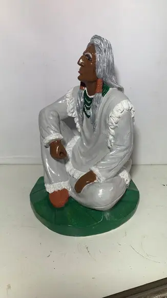 Caboclo Pajé Imagem Xamã Cacique Sentado Índio