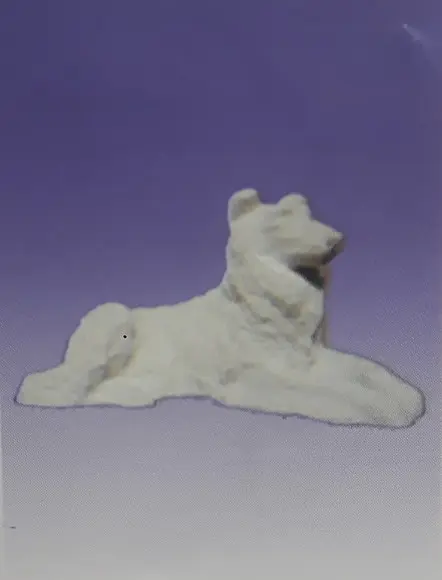 Cão Collie Lesse Imagem em Gesso Cru Carrocho Lese