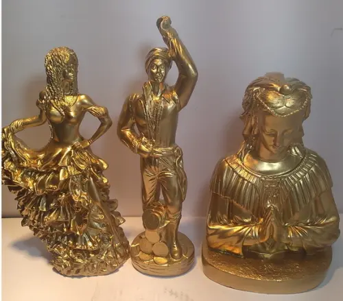 Casal de Ciganos do Ouro + Santa Sara em Busto Kit 3 Imagem