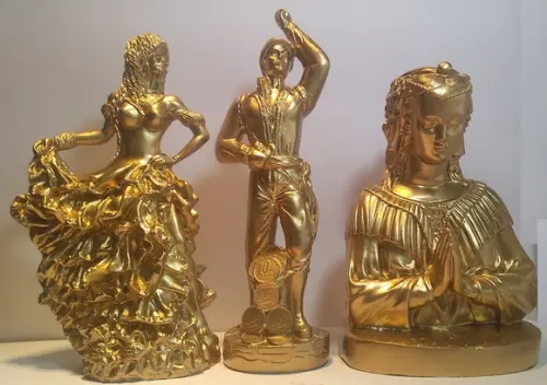 Casal de Ciganos do Ouro + Santa Sara em Busto Kit 3 Imagem