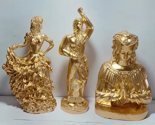 Casal de Ciganos do Ouro + Santa Sara em Busto Kit 3 Imagem