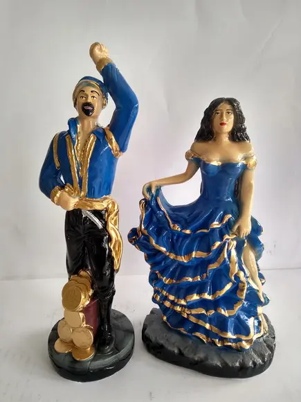 Casal de Ciganos Imagem Cigano Ouro Vladimir + Cigana Amor