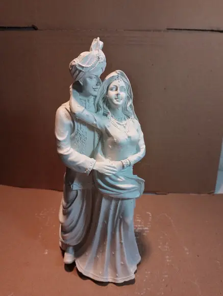 Casal de Marajá Imagens Casal Ciganos do Oriente Gesso Cru