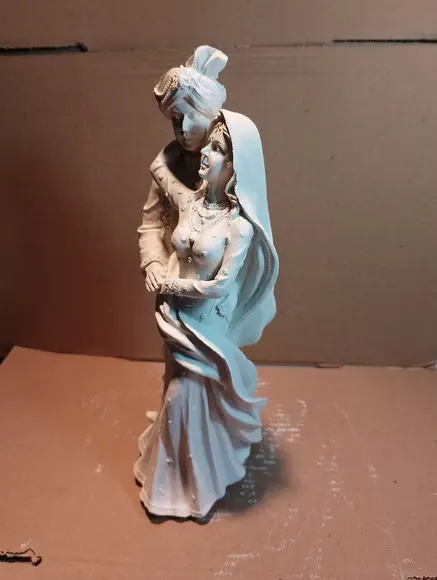 Casal de Marajá Imagens Casal Ciganos do Oriente Gesso Cru