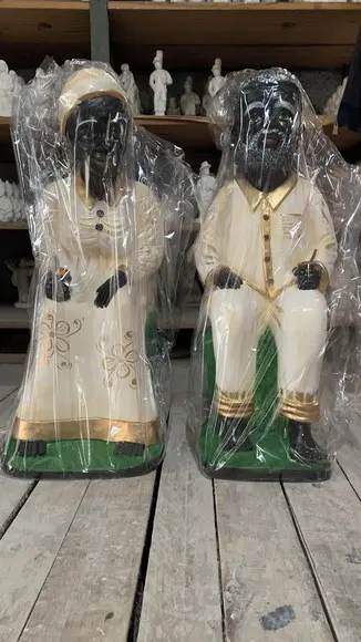 Casal Preto Velho Pai João e Mãe Maria Imagens Grande 60cm