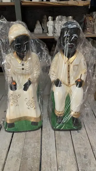 Casal Preto Velho Pai João e Mãe Maria Imagens Grande 60cm
