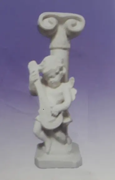 Castiçal Anjo Beta Imagem Anjos Escultura em Gesso Cru